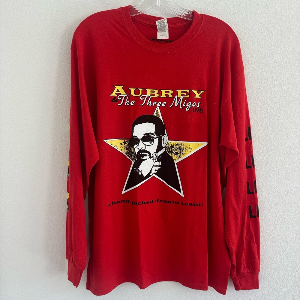 Drake‎ and Migos Aubrey x The Three Migos Red Long Sleeve Shirt Scorpion Tour